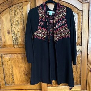 RXB Women's Black and Multicolor Patterned Sweater